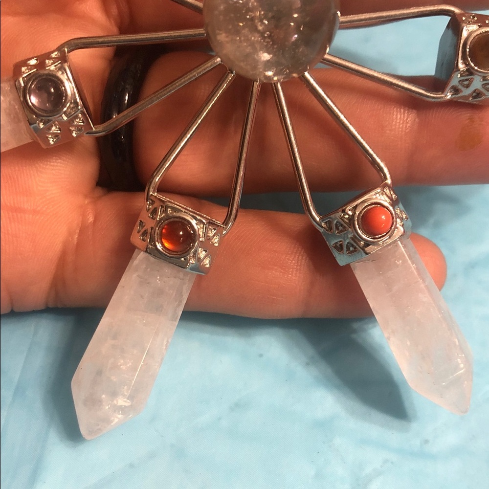 Silver-Tone Rose Quartz Pendant Necklace - Unbranded - Picture 3 of 14